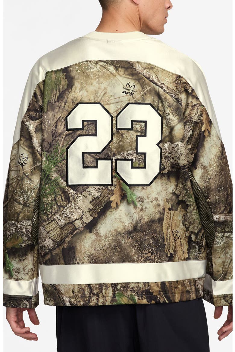 Realtree® Camo Brooklyn Fleece Hockey Jersey, Alternate, color, 222 MDOLIV/SAIL