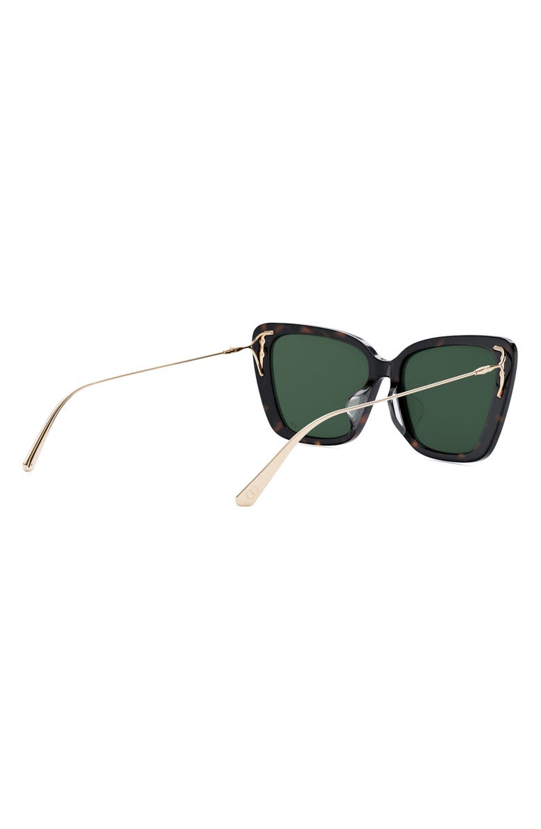 DIOR MissDior B5F 56mm Butterfly Sunglasses, Alternate, color, Dark Havana / Green