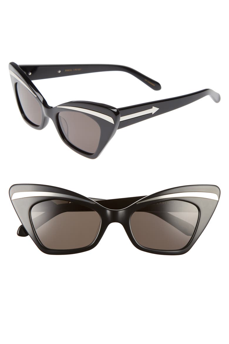 Babou 50mm Sunglasses, Main, color, BLACK/ SILVER