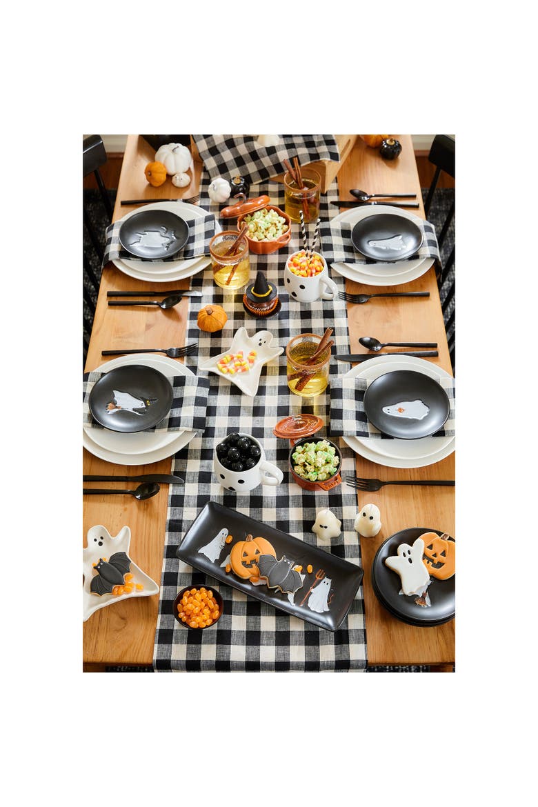 Linen Table Runner - Morgan Check, Alternate, color, Black and Cream