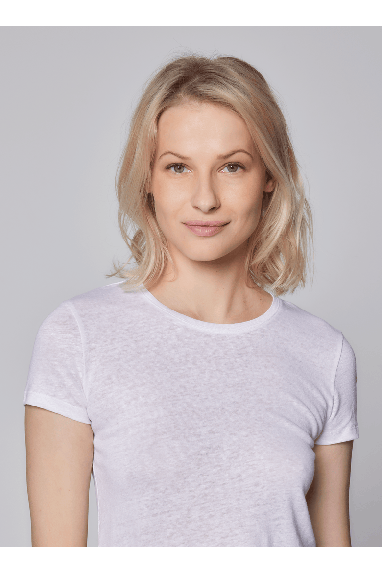 Stretch Linen Short Sleeve Crewneck T-Shirt, Main, color, BLANC