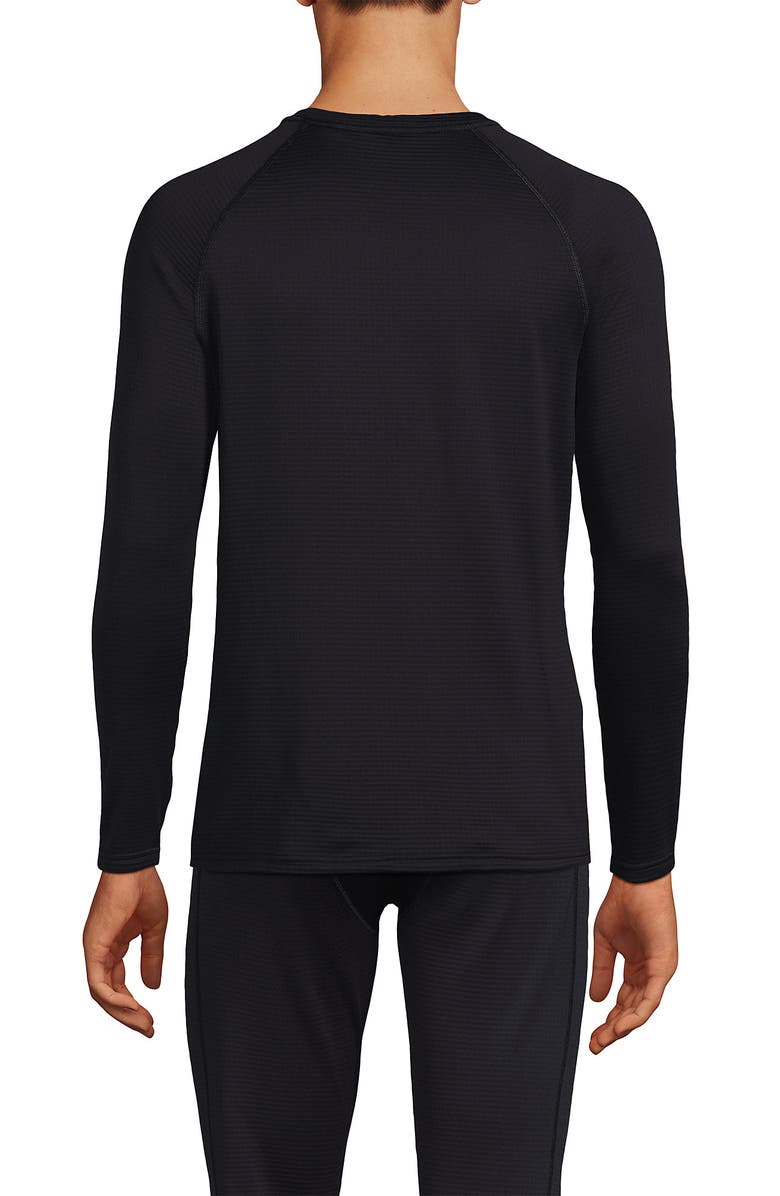 Lands' End Long Sleeve Crew Neck Expedition Thermaskin Long Underwear Top, Alternate, color, Black