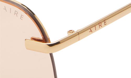 Aire Venatici 137mm Aviator Sunglasses In Bright Gold/hazel Tint
