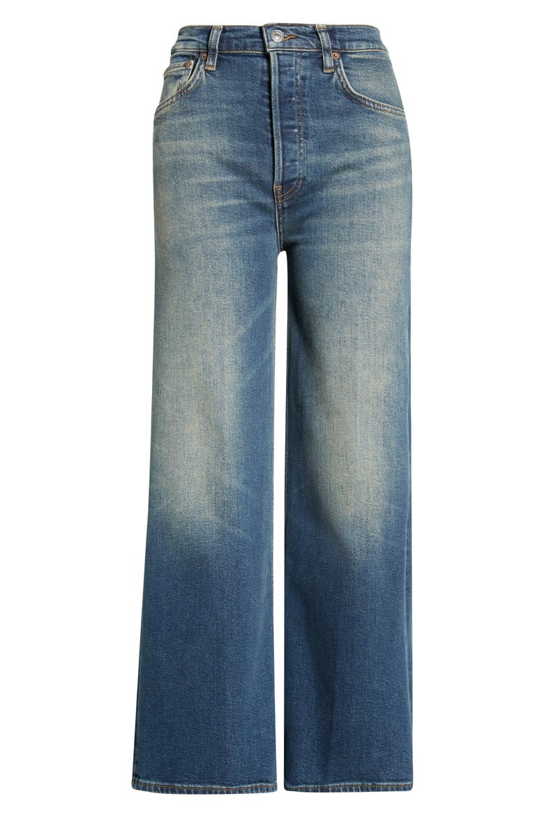 High Waist Crop Wide Leg Jeans, Main, color, SMOKE WATER
