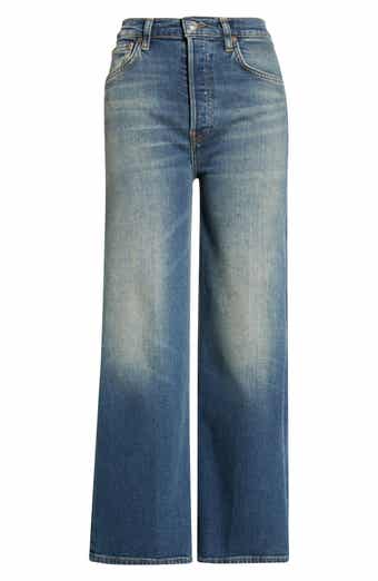 High Waist Crop Wide Leg Jeans