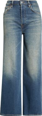 Re/Done High Waist Crop Wide Leg Jeans