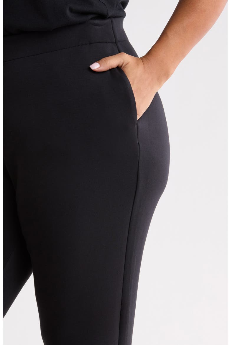 Flare Leg Scuba Pants, Alternate, color, BLACK