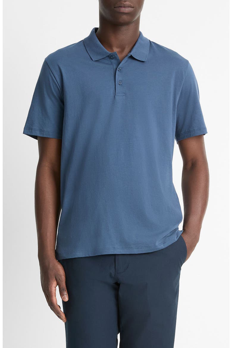 Solid Pima Cotton Polo, Main, color, AZUL