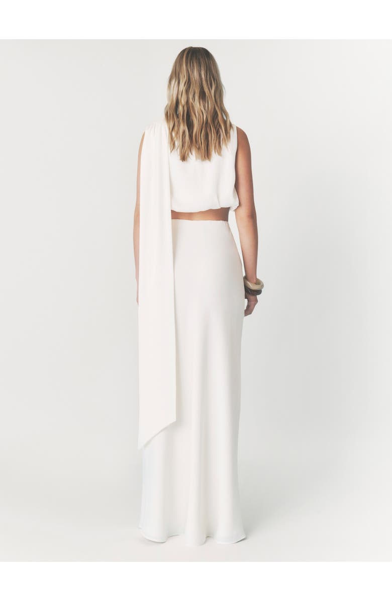 Six Stories Solene Satin Bias Cut Maxi Skirt, Alternate, color, Cream