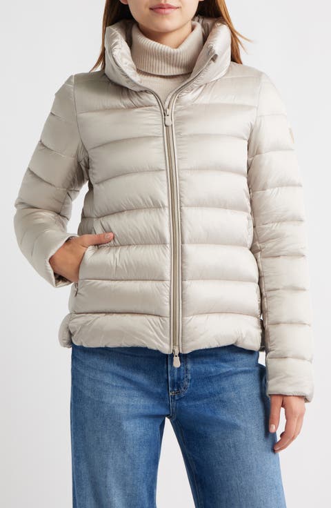 ダウンジャケット・コート SAVE THE DUCK Women Bubble Jackets D41059WIRIS2040034 Beige Save the Duck Women's Long Animal Free Puffer Jacket Carol