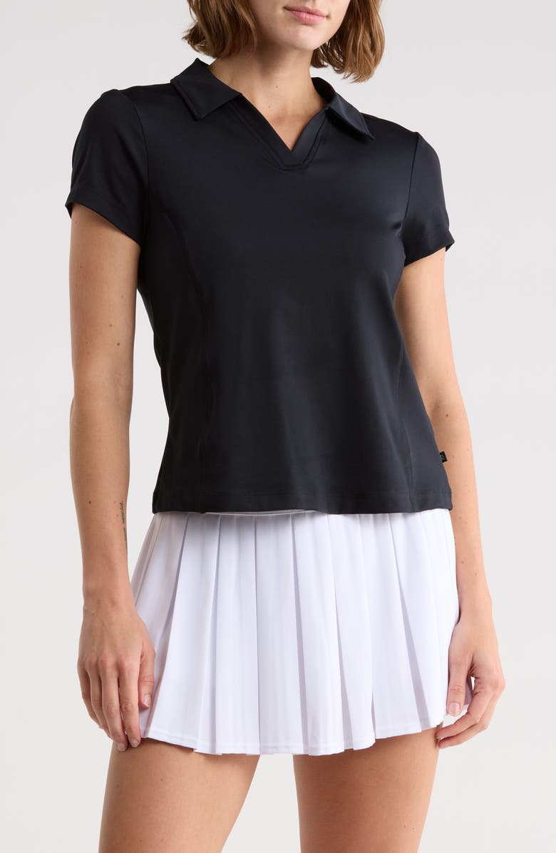 MARIKA Ellie Short Sleeve Polo, Main, color, Black