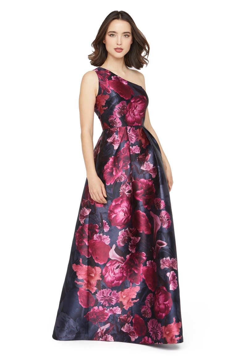 Dianna One-Shoulder Evening Gown, Alternate, color, DARK TWILIGHT MULTI