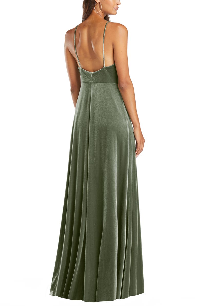 LOVELY Velvet Halter Gown, Alternate, color, 