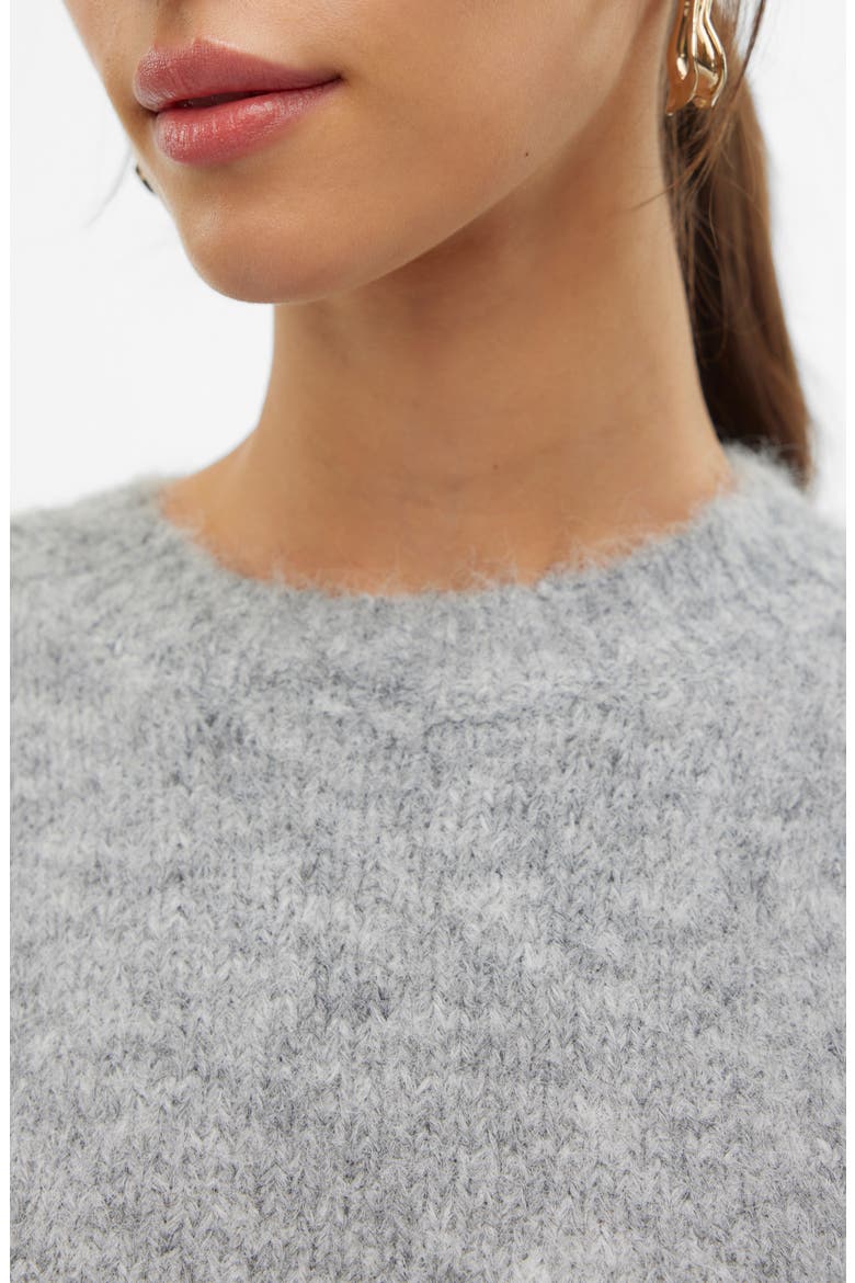 Novah Short Sleeve Sweater, Alternate, color, MEDIUM GREY MELANGE