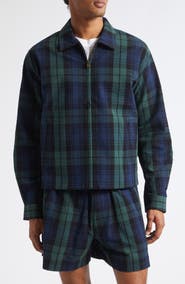 JW Anderson Plaid Cotton Seersucker Zip Jacket