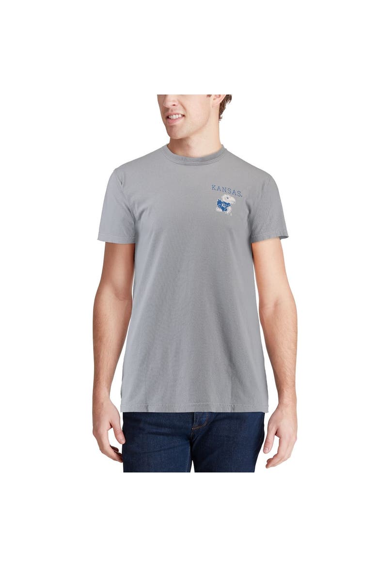 Men's Gray Kansas Jayhawks Comfort Colors Campus Scenery T-Shirt, Alternate, color, Gray