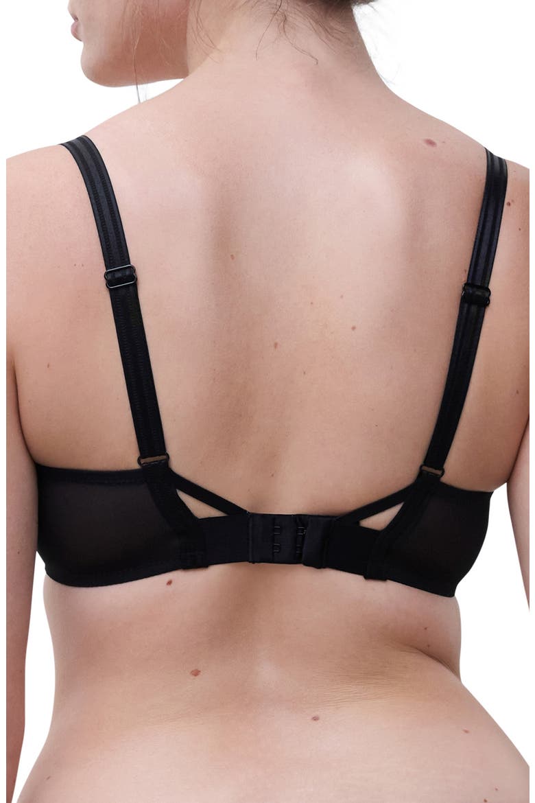 Unlined Underwire Demi Bra, Alternate, color, BLACK