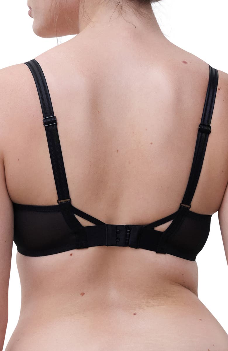 CHANTELLE PULP Unlined Underwire Demi Bra, Alternate, color, Black