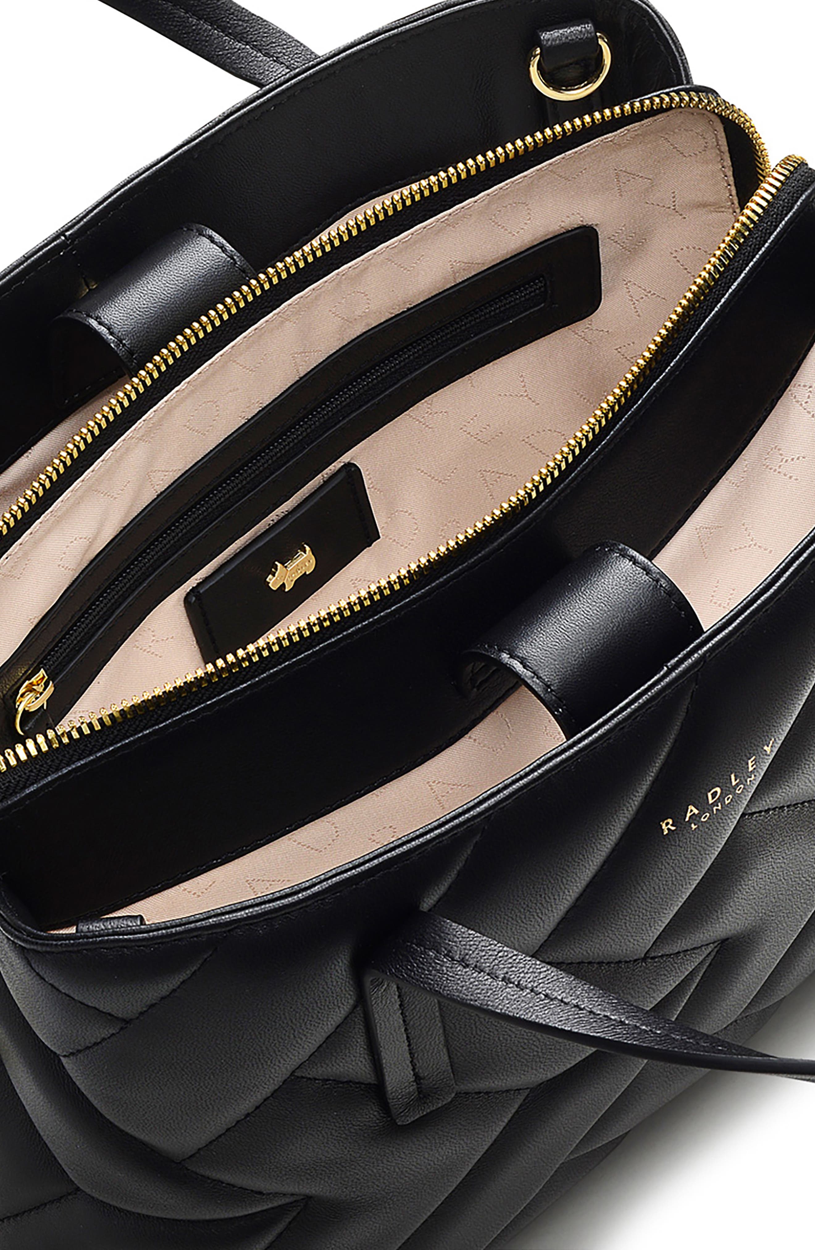 Radley Dukes Place Medium Quilted Tote Bag, Alternate, color, Black