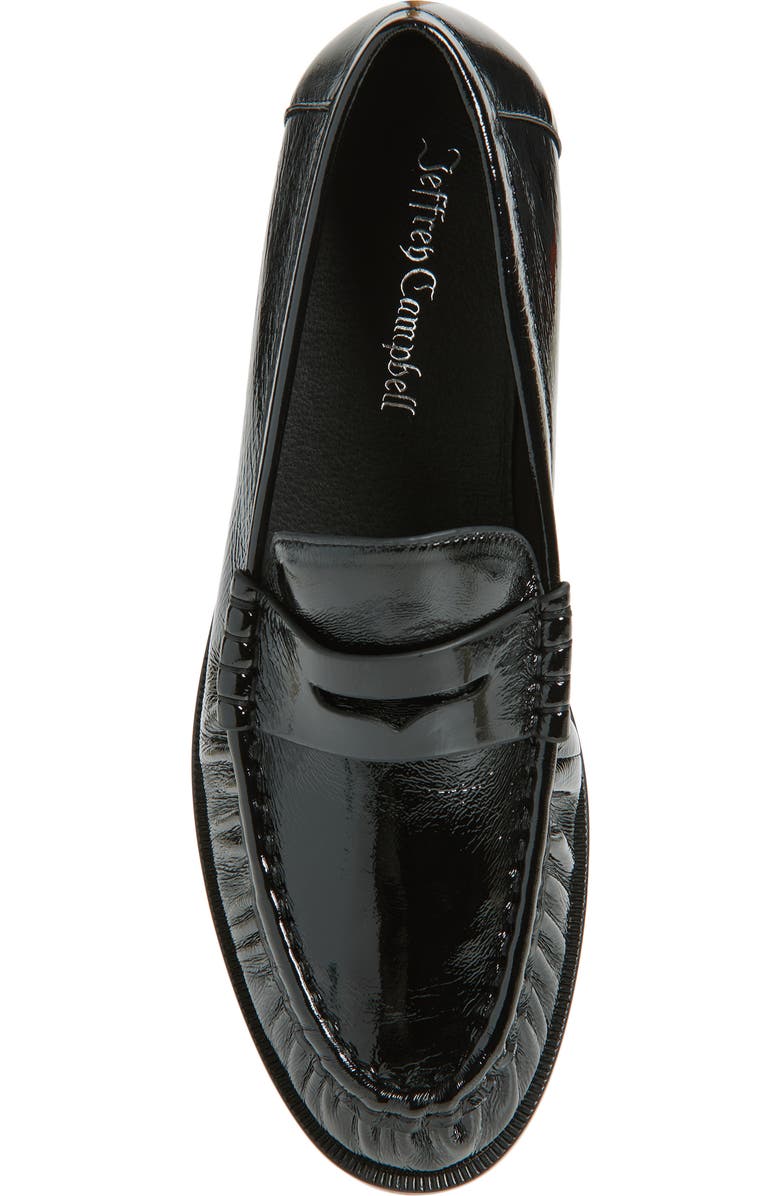 Jeffrey Campbell Stallone Penny Loafer, Alternate, color, Black Crinkle Patent
