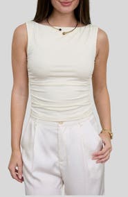 Blu Pepper Boat Neck Sleeveless Top