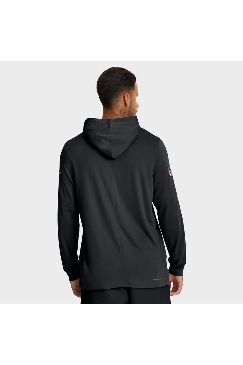 Men's Nike Black Pittsburgh Steelers Big & Tall Sideline Performance Long Sleeve Hoodie T-Shirt, Alternate, color, Black