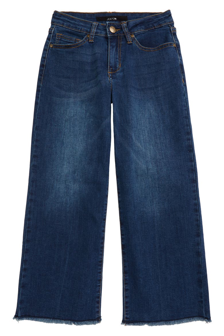 Kids' The Emma Ram Hem Crop Wide Leg Jeans, Main, color, ALLEY WASH