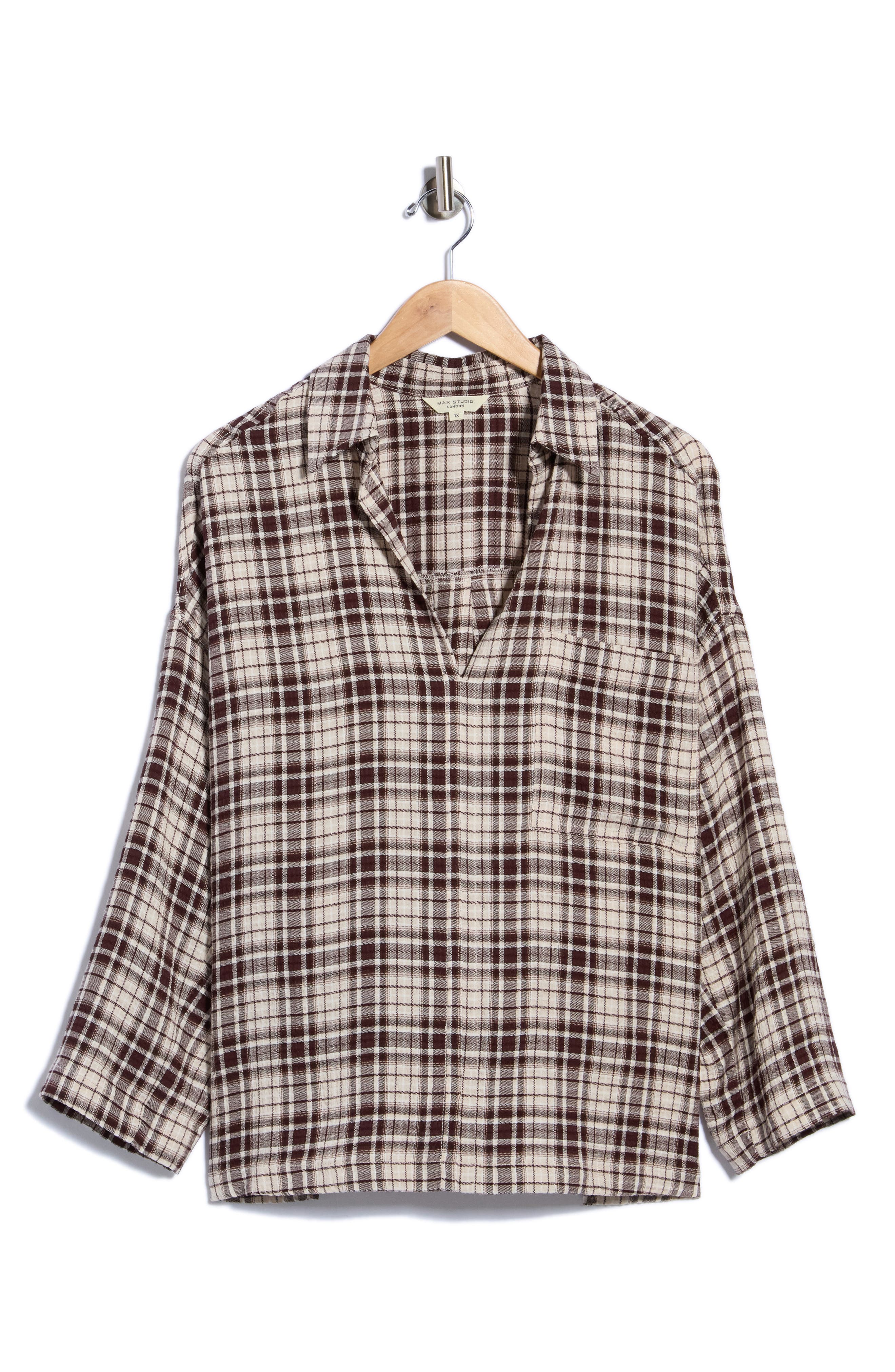 Plaid Elbow Sleeve Top