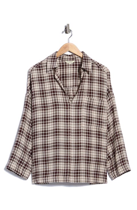 Plaid Elbow Sleeve Top