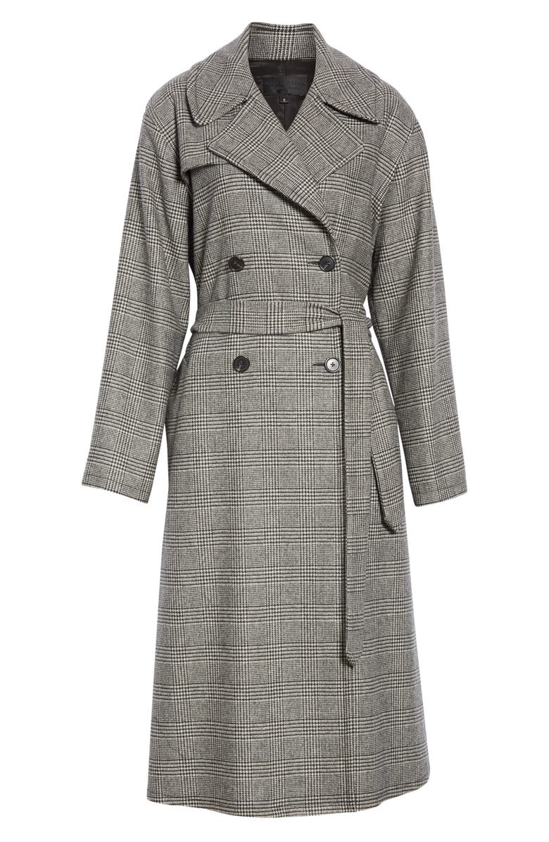 Nili Lotan Topher Plaid Wool Blend Coat, Alternate, color, 