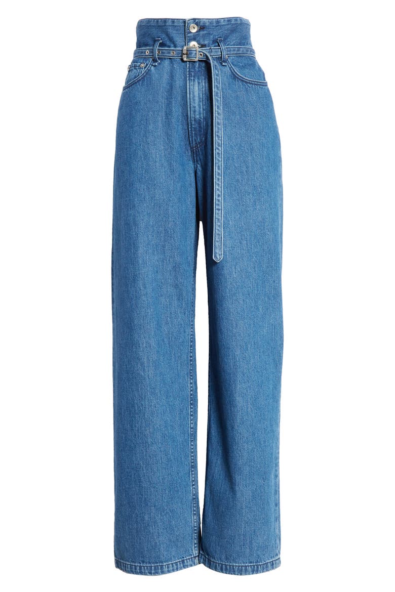 Paperbag Waist Wide Leg Jeans, Alternate, color, BLUEGRASS