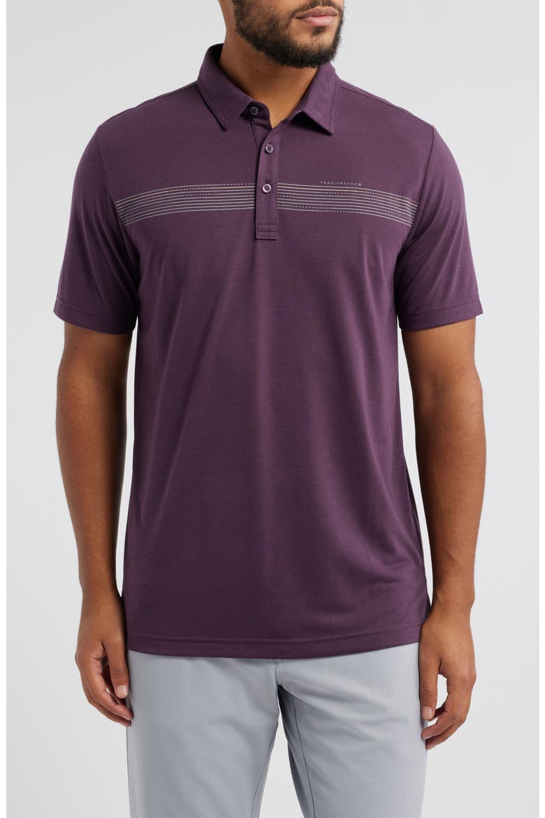 Coast Charted Chest Stripe Piqué Polo, Main, color, PLUM