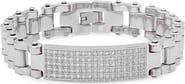 STEELTIME Men's Cubic Zirconia ID Chain Bracelet