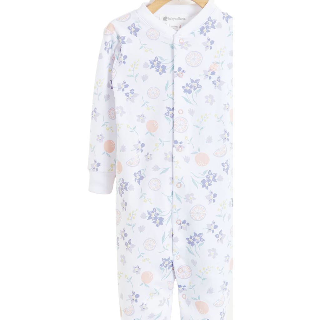 Shop Babycottons Orange Snug Footie Pajamas In Multicolor