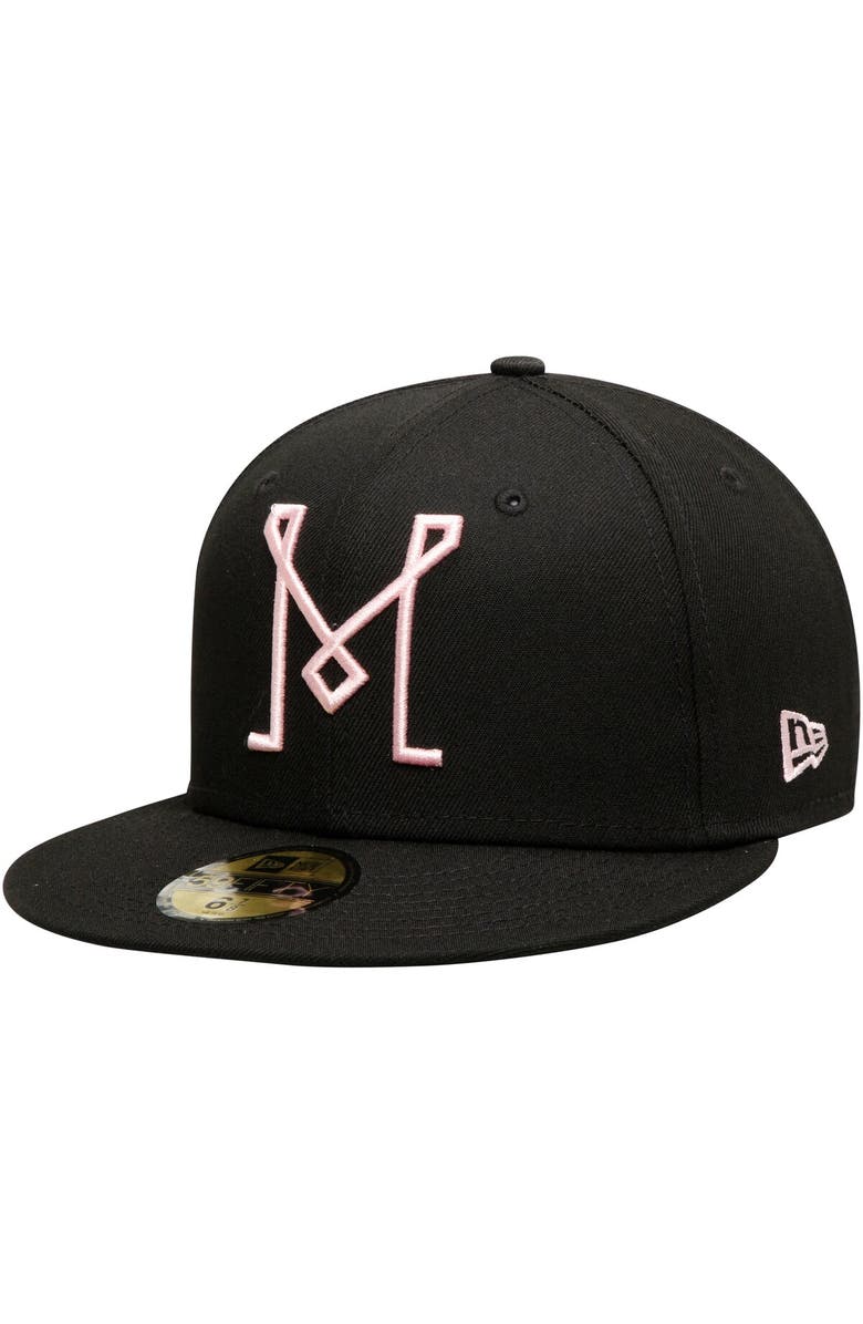 New Era Men's New Era Black Inter Miami CF Primary Logo 59FIFTY Fitted Hat, Alternate, color, 