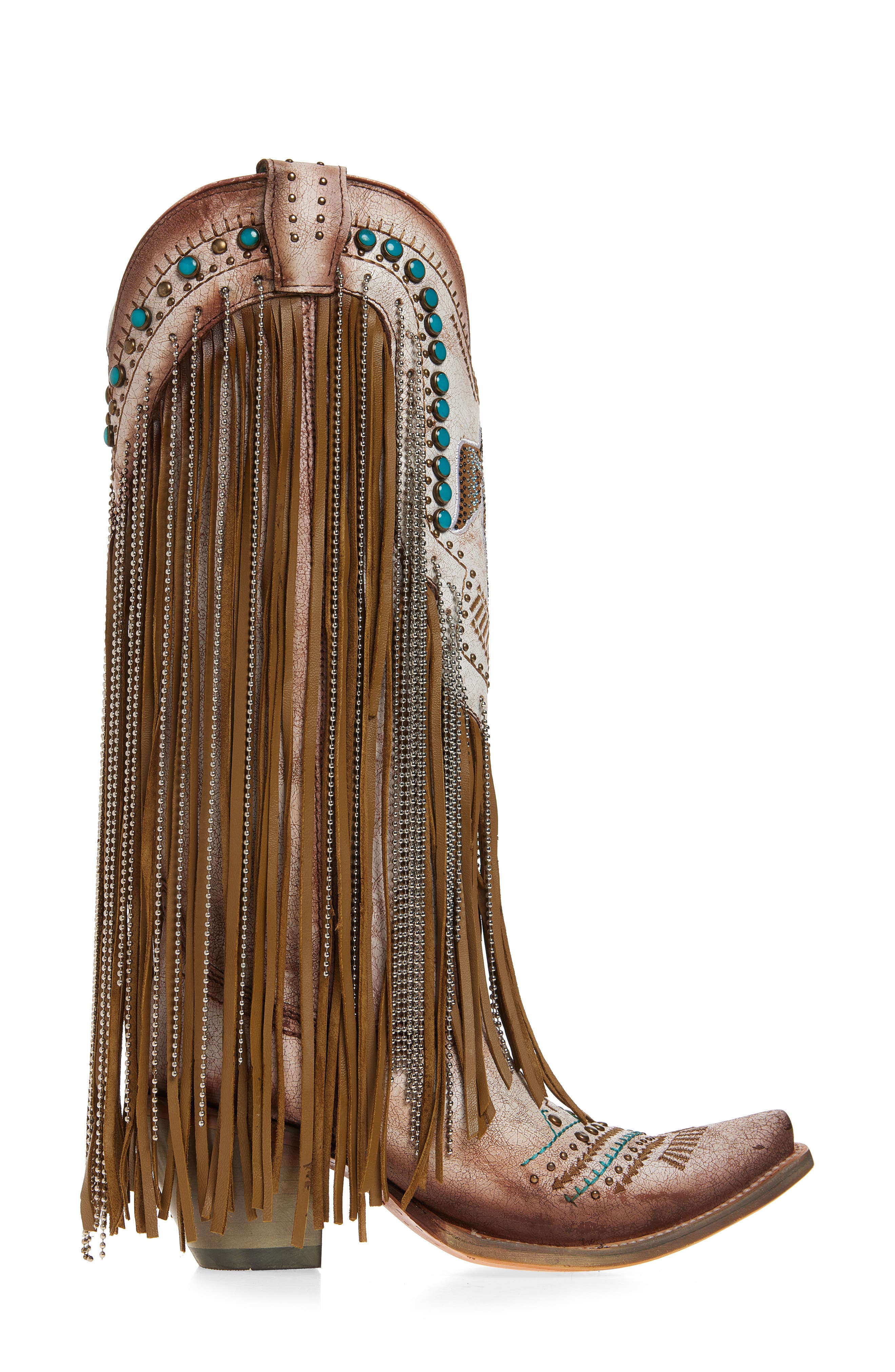 CORRAL Embroidered Fringe Western Boot, Alternate, color, 