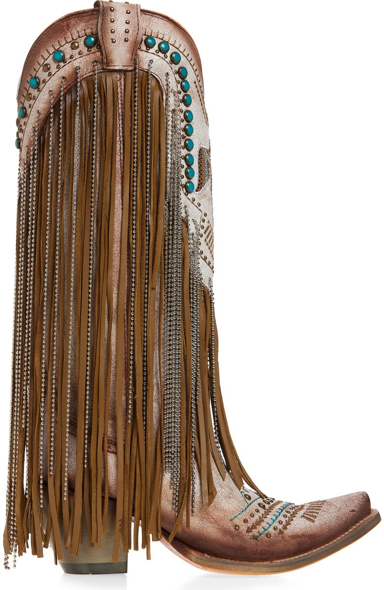 CORRAL Embroidered Fringe Western Boot, Alternate, color,