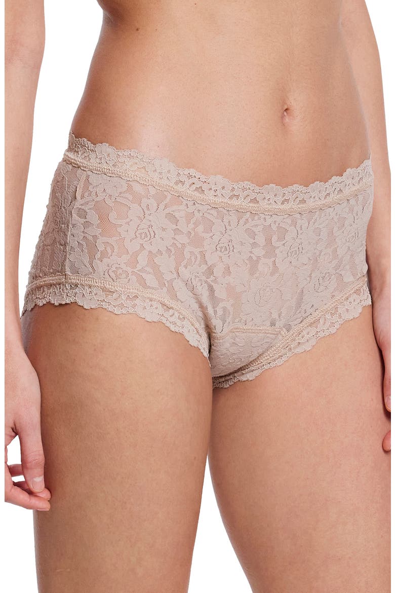 x Saalt Signature Lace® Leakproof Boyshorts, Alternate, color, CHAI