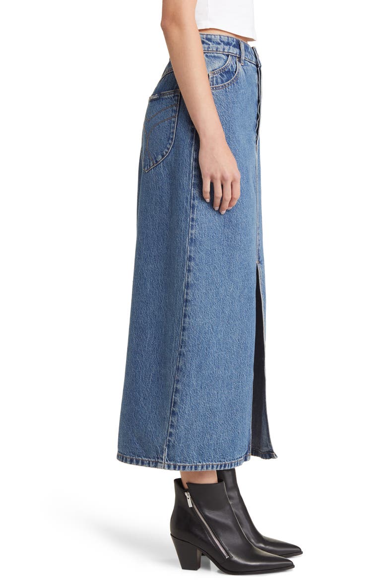 Chicago Denim Maxi Skirt, Alternate, color, LYOCELL BLUE