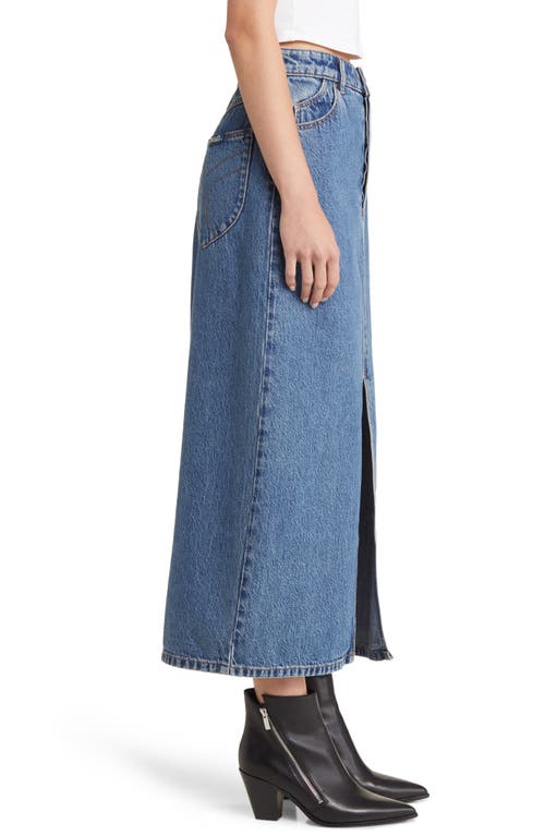 Rolla's Chicago Denim Maxi Skirt In Lyocell Blue