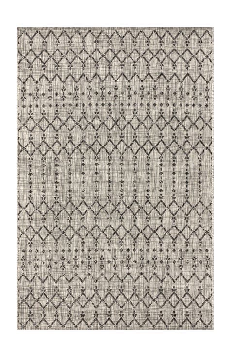 Ourika Moroccan Geometric Textured Weave Indoor/Outdoor Area Rug