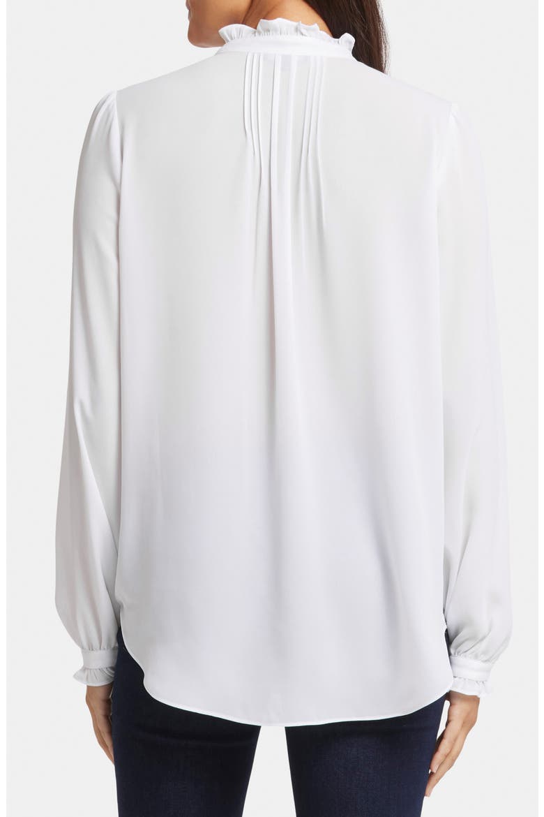 Pleated Yoke Long Sleeve Peasant Blouse, Alternate, color, OPTIC WHITE