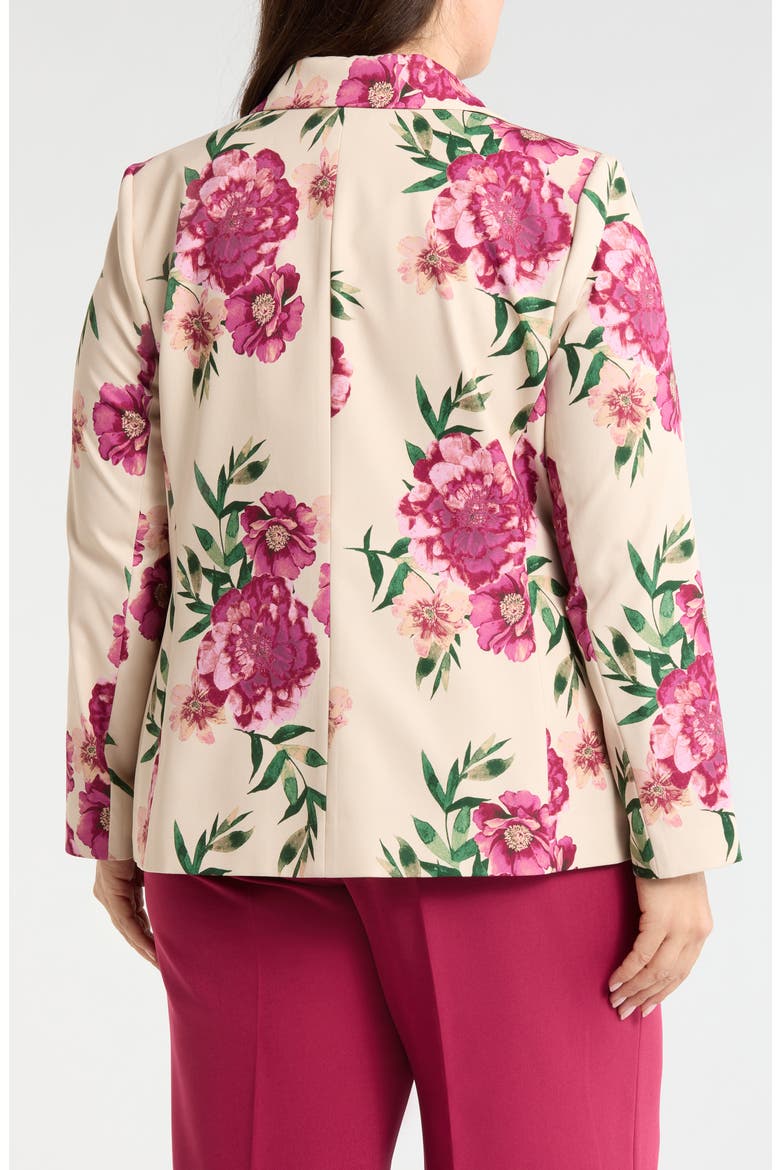 Print One-Button Blazer, Alternate, color, SAND BERRY FLORAL