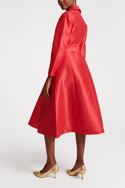 FRANCES VALENTINE FRANCES VALENTINE LUCILLE WRAP DRESS W/LINING DUPIONI DUPIONI 
