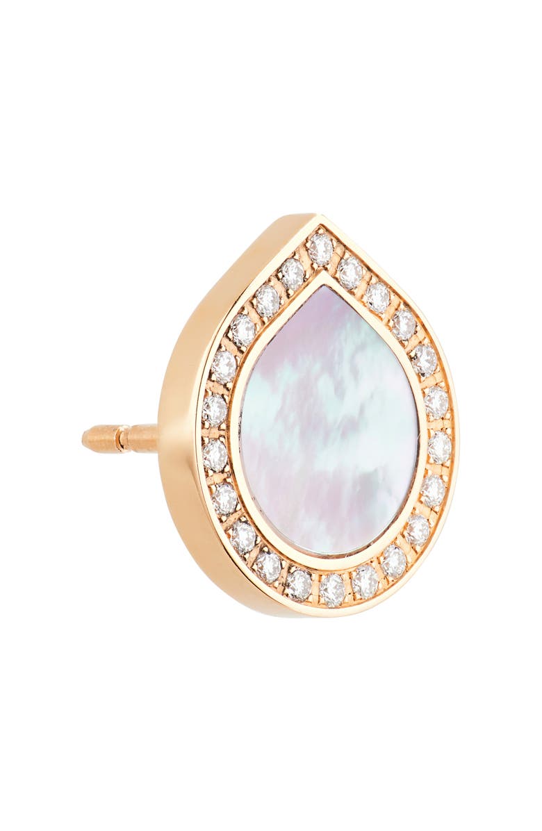 REPOSSI Antifer Pavè Diamond Stud Earrings, Alternate, color, Mother Of Pearl