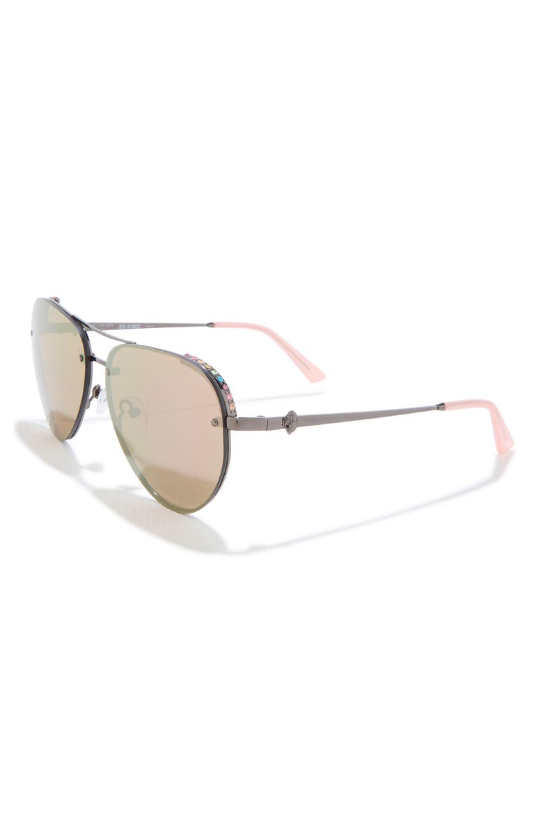 60mm Aviator Sunglasses, Alternate, color, GUNMETAL/ MULTI