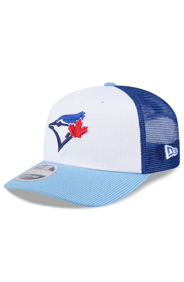 New Era Men's New Era  White/Powder Blue Toronto Blue Jays 2025 Spring Training 9SEVENTY Stretch-Snap Trucker Hat, Main, color, 