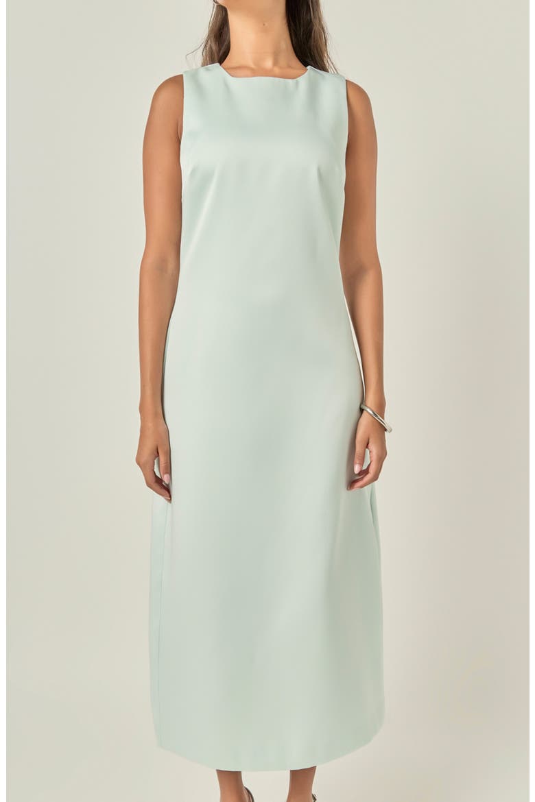 Sleeveless Satin Midi Dress, Alternate, color, MINT