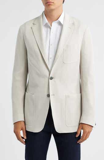 Canali Trim Fit Tan Knit Cotton Blend Sport Coat