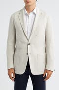 Canali Trim Fit Tan Knit Cotton Blend Sport Coat